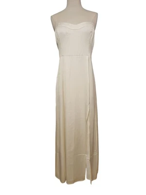 Abercrombie & Fitch макси скольжения платье женщин M слоновой кости назначения свадьбы высоты разрез - Изображение 1 из 4