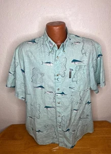 Camisa Para Hombre Columbia PFG Omni-Sombra S/S Botón Delantero Grande L Verde Pez - Imagen 1 de 5