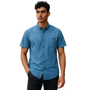 Soul Star Shirt Men Size Small Blue Short Sleeve Casual Dress New - Picture 1 of 12