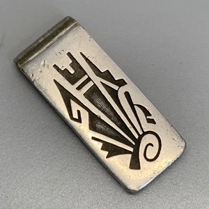 Amerikanische Ureinwohner Hopi signiert Arthur Allen Lomayestewa HSA Sterling Geldklammer - Bild 1 von 7