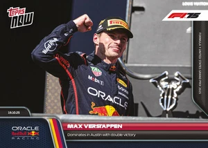 Max Verstappen F1 US Austin GP Win 2025 Fórmula 1 Topps AHORA Tarjeta 71 Preventa - Imagen 1 de 2