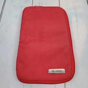 Travelon RFID Blocking Passport Zip Travel Wallet Card Holder Red Zip Around GUC - Picture 1 of 13