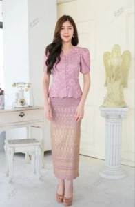 THAI TRADITIONAL BLOUSE SHIRTS LAOS SILK - Picture 1 of 57