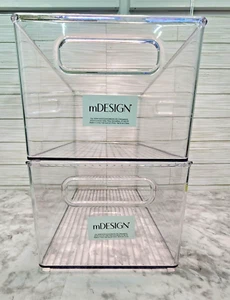 2-PIECE STACKABLE KITCHEN ORGANIZER/STORAGE BINS - NEW - Picture 1 of 13
