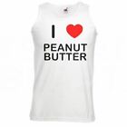 I Love Heart Peanut Butter - Quality Printed Cotton Gym Vest