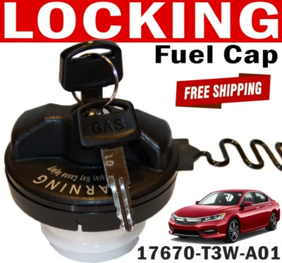 LOCKING Fuel Filler Top Gas Tank Cap With Keys for Acura Honda 17670-T3W-A01 NEW - Image 1 of 4