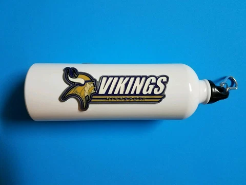 Minnesota Vikings NFL Stainless Steel white.. Water Bottle great condition Cover
