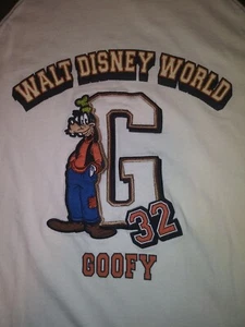 Goofy Disney World Baseball Shirt Herren Gr. XL bestickt 100% Baumwolle ~ G ~ 32 - Bild 1 von 5