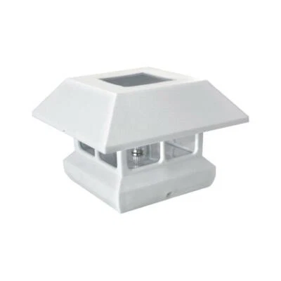 12 PACK - 4 in. x 4 in. White Solar-Powered Post Cap Light for Deck or Fence - Image 1 of 4