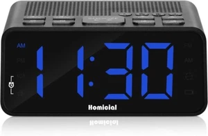 Compact Battery & Plug-In Powered Digital Alarm Clock with LED & AM/FM Radio - Picture 1 of 9