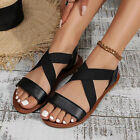 Leopard Sandal Slippers for Women Ladies Summer Flat Sandals Rome Retro Pure