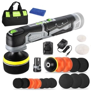 WORKPRO Cordless Mini Buffer Polisher 12V 5 Variable Speed Up to 3000RPM Battery - Picture 1 of 11