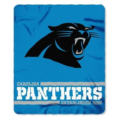 Nueva manta de lana suave ancha dividida de los Carolina Panthers de la NFL 50" X 60" Foto 1 de 2