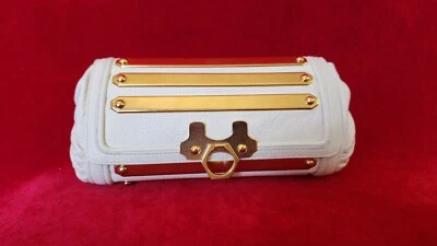 Zac Posen白色手拿包带金色五金件 — 第 1/4 张图片