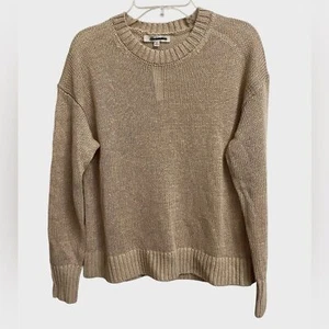 NWT Madewell Linen Drop-Shoulder Sweater Women's Size XXS Oat Color Pullover - Picture 1 of 13