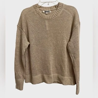 Nuevo con etiquetas Suéter Madewell Lino Hombro Caído Para Mujer Talla XXS Color Avena Pullover Foto 1 de 4