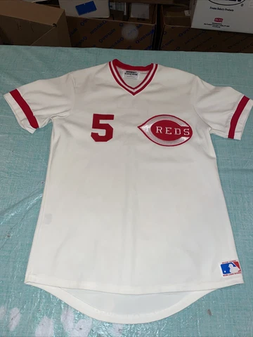 Adult 38 70s Cincinnati Reds Johnny Bench Authentic Medalist Sand Knit Jersey Cover