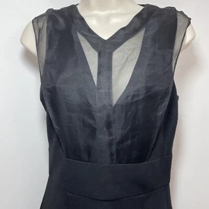 Cushnie et ochs black midi dress size 4 ponte knit stretch sheer Sexy lbd $1700 - Picture 1 of 11