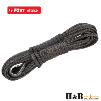 7MM x 15M Dyneema Winch Marine Rope Synthetic strap 4WD Boat Recovery BLK - image 1 of 4