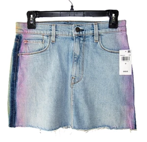 Hudson Size 26 Distressed Hem Color Striped Side Seam Viper Mini Skirt $195.00 - Picture 1 of 6