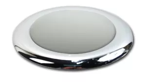 CHROME 4" 12V-24V LED SUPER SLIM SURFACE MOUNT CEILING LIGHT MARINE BOAT YACHT - Picture 1 of 2
