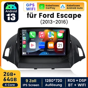 Android Autoradio Für Ford Kuga Escape Carplay 2013-2016 GPS Navi DSP DAB 2+64GB - Bild 1 von 19