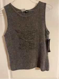 Tanque vintage de mezcla de angora/lana de cordero para mujer Morgan nuevo con etiquetas - Imagen 1 de 4
