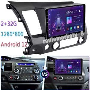 Car Stereo Radio For Honda Civic 2006-2011 Apple CarPlay Android 12 GPS RDS WiFi - Picture 1 of 22