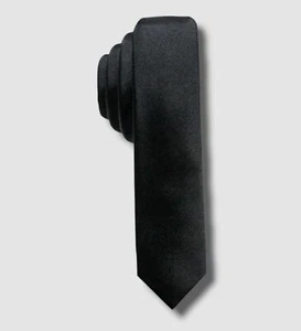 $55 Alfani Men's Black Dress Tie Skinny Slim Silk Classic Necktie 60 x 1.75 - Picture 1 of 1