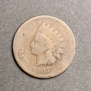 1865 Indian Head Cent - Fancy 5  - Picture 1 of 2