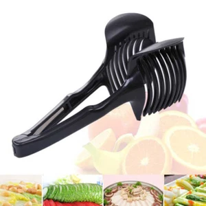 Multiuse Tomato Slicer Lemon Cutter Handheld Round Fruits Tongs Plastic Onion - Picture 1 of 11