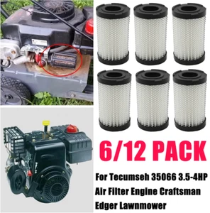 6/12PACK Air Filter For Tecumseh 35066 3.5-4HP Engine Craftsman Edger Lawnmower - Picture 1 of 20