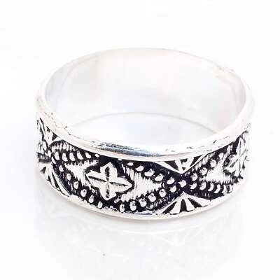 925 Placcato Argento Handmade Design Gioielli Regalo per Lei Anello Misure 8.75 - Immagine 1 di 3