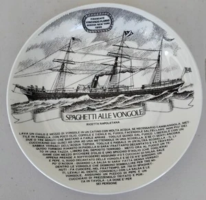 Piero Fornasetti Wall Plate #4 Amaro Della Compagnia Florio Vecchie Navi Flotta - Picture 1 of 4