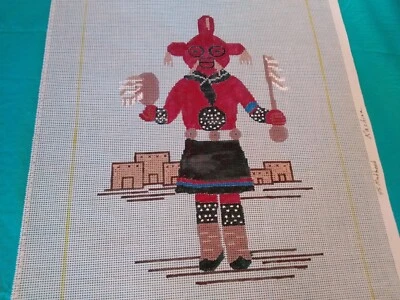 Needlepoint Canvas Mudhead Kachina Southwest Design 12x16 Unfinished - Image 1 of 3