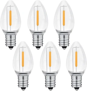 NETEHA 6 Pack C7 Clear Led Replacement Christmas Light Bulb, 6 Pack,  - Picture 1 of 6