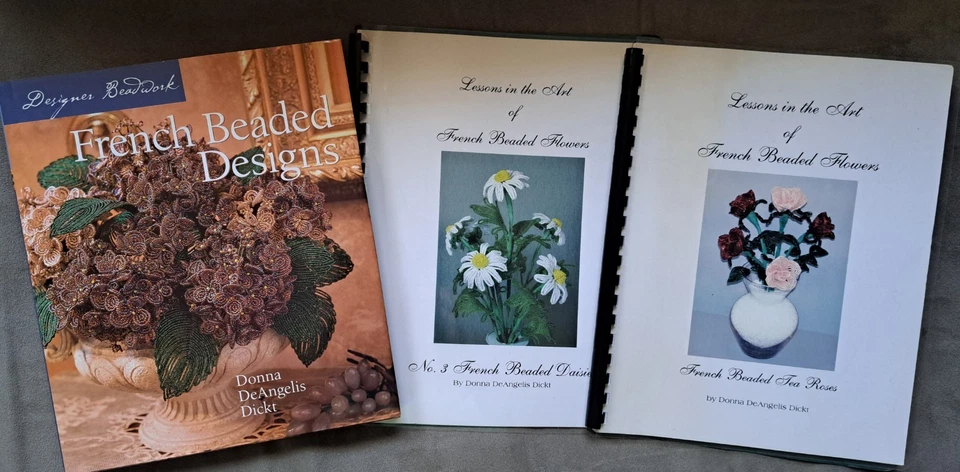 Donna DeAngelis Dickt lot of 3 beaded flower books - Image 1 of 1
