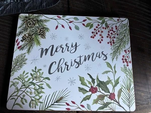 Set of 5 - C&F Home Cork Back Christmas Placemats Silvia Vassileva Art Hardboard - Picture 1 of 3
