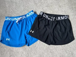 Pantaloncini Under Armor bambina taglia YMD lotto di 2 blu/nero logo coulisse estivi - Foto 1 di 13