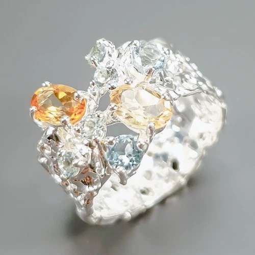 Gemstone ring Natural Citrine Ring 925 Sterling Silver Size 6 /R425499 Foto 1 de 4