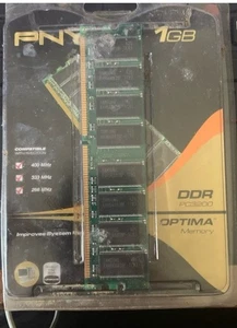 PNY Optima 1GB DDR 400 MHz PC3200 Desktop DIMM Memory Module (MD1024SD1-400) - Picture 1 of 1
