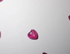 Transparent Star Ruby Heart 4x4 mm Cabochon 6 Rayed Lab-created 1 piece Lot - Picture 1 of 12
