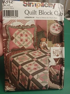 SIMPLICITY 2000 QUILT BLOCK CLUB 9312 sewing pattern ONE SIZE Uncut Vintage - Picture 1 of 9