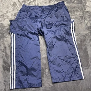 Vintage Adidas Y2K Windbreaker Hose Herren XL blau 2000er Trainingshose 3 Streifen - Bild 1 von 6