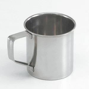 2 X EDELSTAHL BECHER Ø 8CM- HÖHE 8 CM Trinkbecher Tasse Kaffeebecher - NEU - - Bild 1 von 1