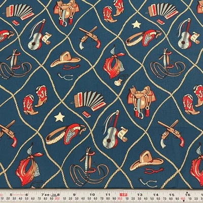 Tools of the Trade Alexander Henry Fabrics 2006 Blue Cotton by the HALF YARD - Image 1 of 2