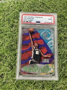 1997 Skybox Premium Tim Duncan Next Game Rookie PSA 9 MINT Spurs RC - Picture 1 of 2