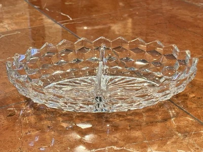 Fostoria WHITEHALL American CUBIST 2 PARTES DIVIDIDO OBLONGO PRATO TIGELA OVAL - Imagem 1 de 4