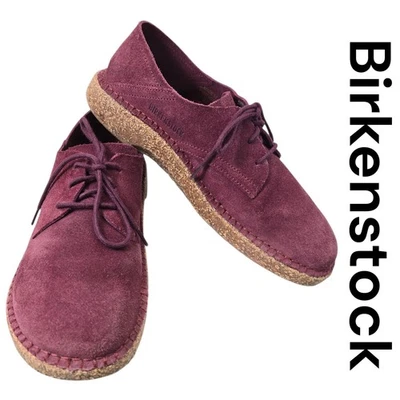 Sapato Oxford Birkenstock Camurça Borgonha com Cadarço Tamanho 40 UE 9 M EUA - Imagem 1 de 4