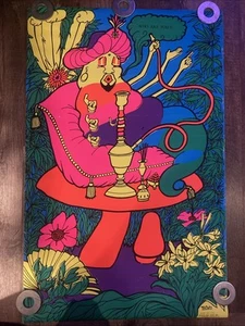Vintage Who Are You Hookah Poster by Tom Gatz Psychedelic 1970 Shrooms - Picture 1 of 6
